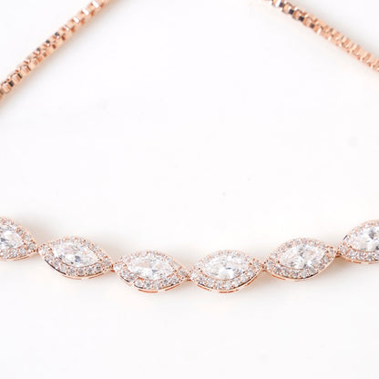 Marquise Cut Charm Rose Gold Bracelet
