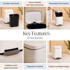 Dustro Metal Pedal Dustbin White 5000ml