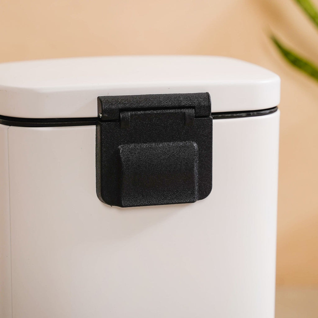 Dustro Metal Pedal Dustbin White 5000ml