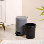 Clean Curve Dustbin With Removable Bucket Grey 3000ml