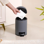 Clean Curve Dustbin With Removable Bucket Grey 3000ml