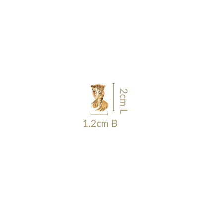 Metal Hourglass Stud Earrings Gold