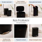 Dustro Metal Pedal Dustbin Black 5000ml