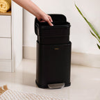 Dustro Metal Pedal Dustbin Black 5000ml