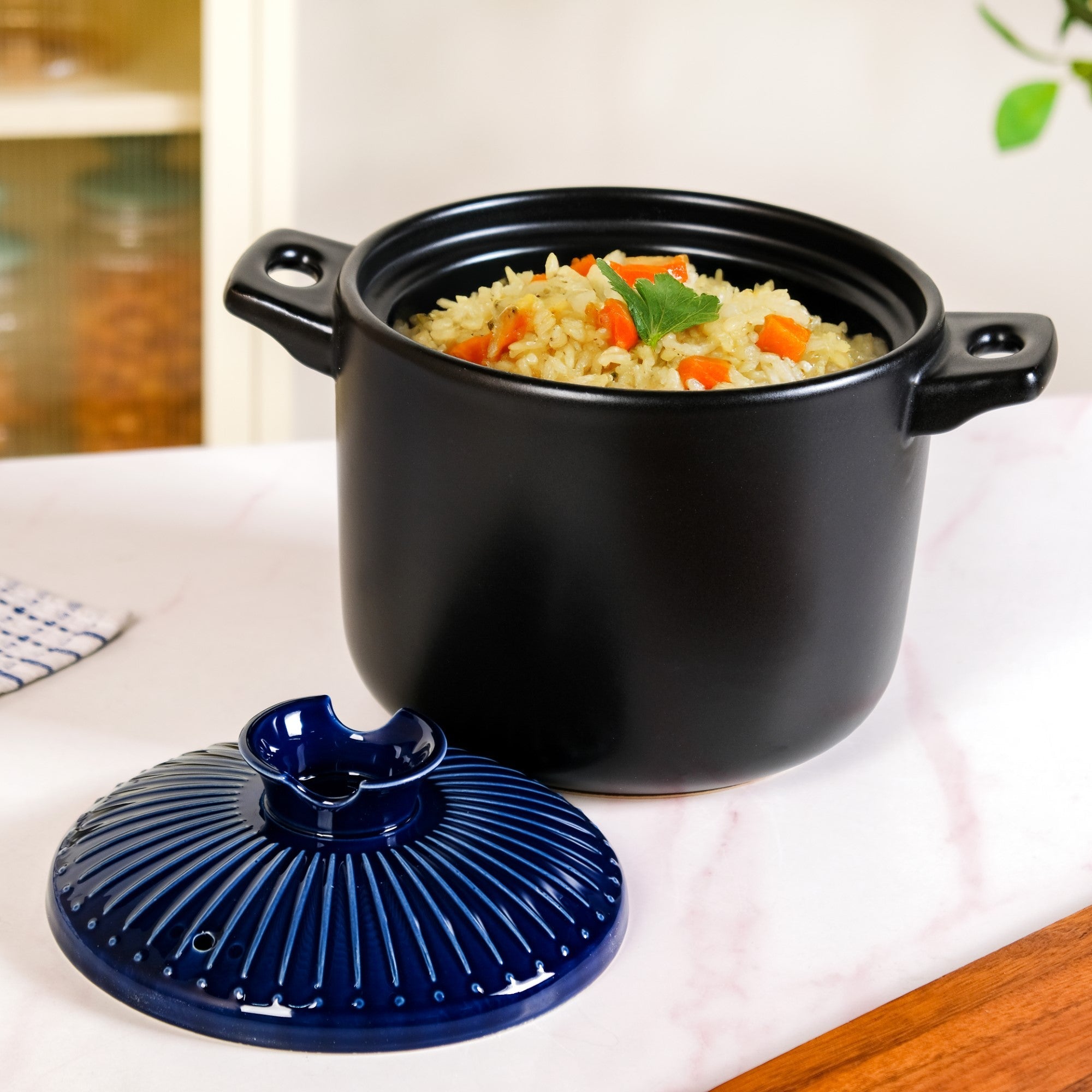 Lumea Cooking Pot With Lid Blue 4700ml
