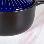 Lumea Ribbed Ceramic Cooking Pot Blue 3500ml