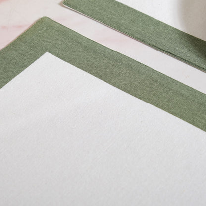 Midori Pure Cotton Table Mat Set Of 6 In Sage Green