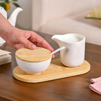 Milk Pot And Sugar Bowl With Stand And Spoon