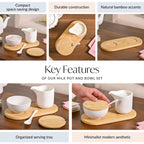 Milk Pot And Sugar Bowl With Stand And Spoon