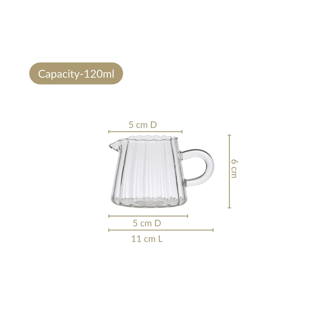 Milk Pot Glass Creamer Jug Set Of 2 120ml
