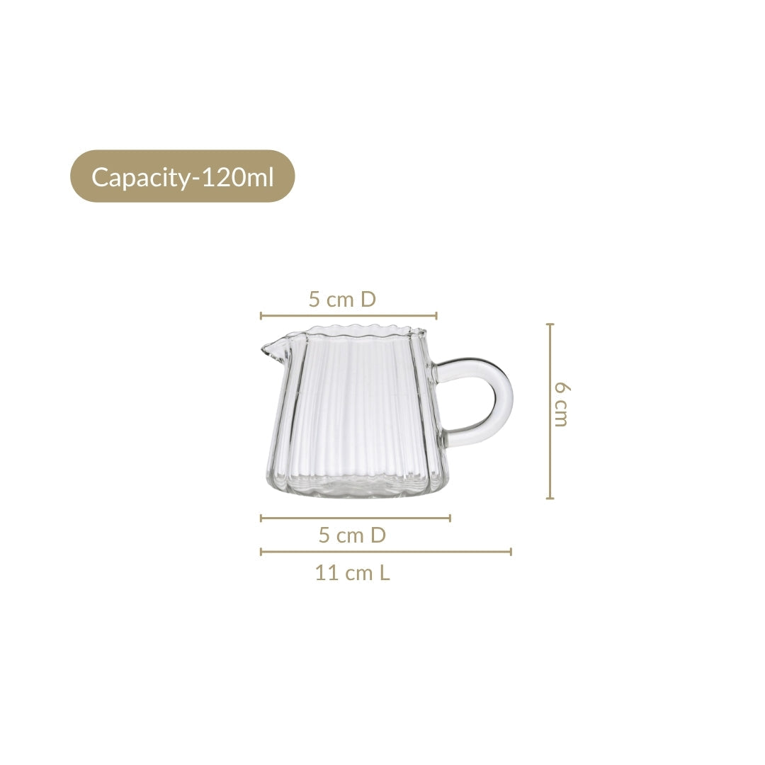 Milk Pot Glass Creamer Jug Set Of 2 120ml