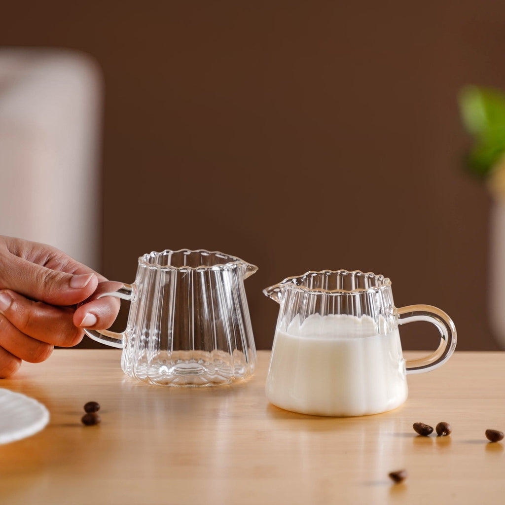 Milk Pot Glass Creamer Jug Set Of 2 120ml