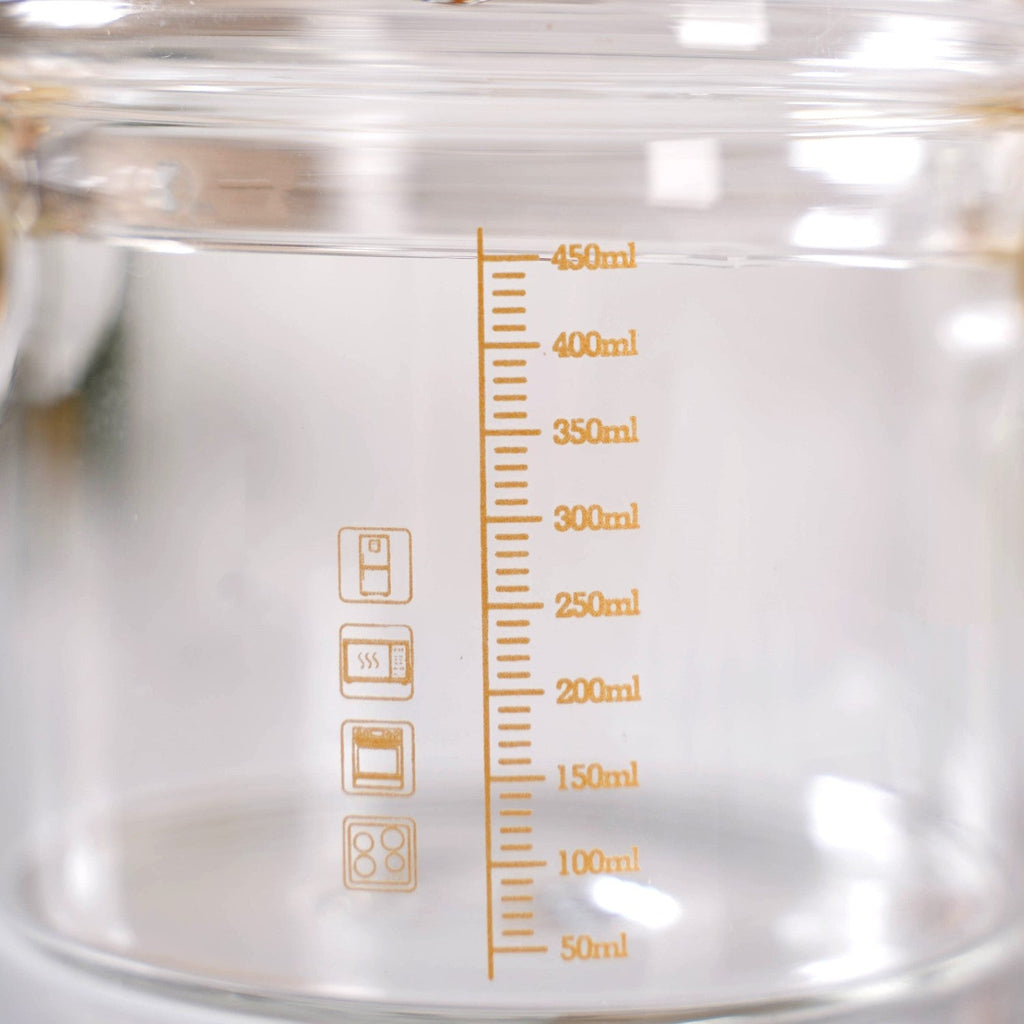 Mini Borosilicate Glass Pot With Lid 450ml