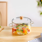 Minimalist Borosilicate Glass Cooking Pot With Lid 3200ml