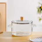 Minimalist Borosilicate Glass Cooking Pot With Lid 3200ml