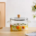 Minimalist Borosilicate Glass Cooking Pot With Lid 3200ml