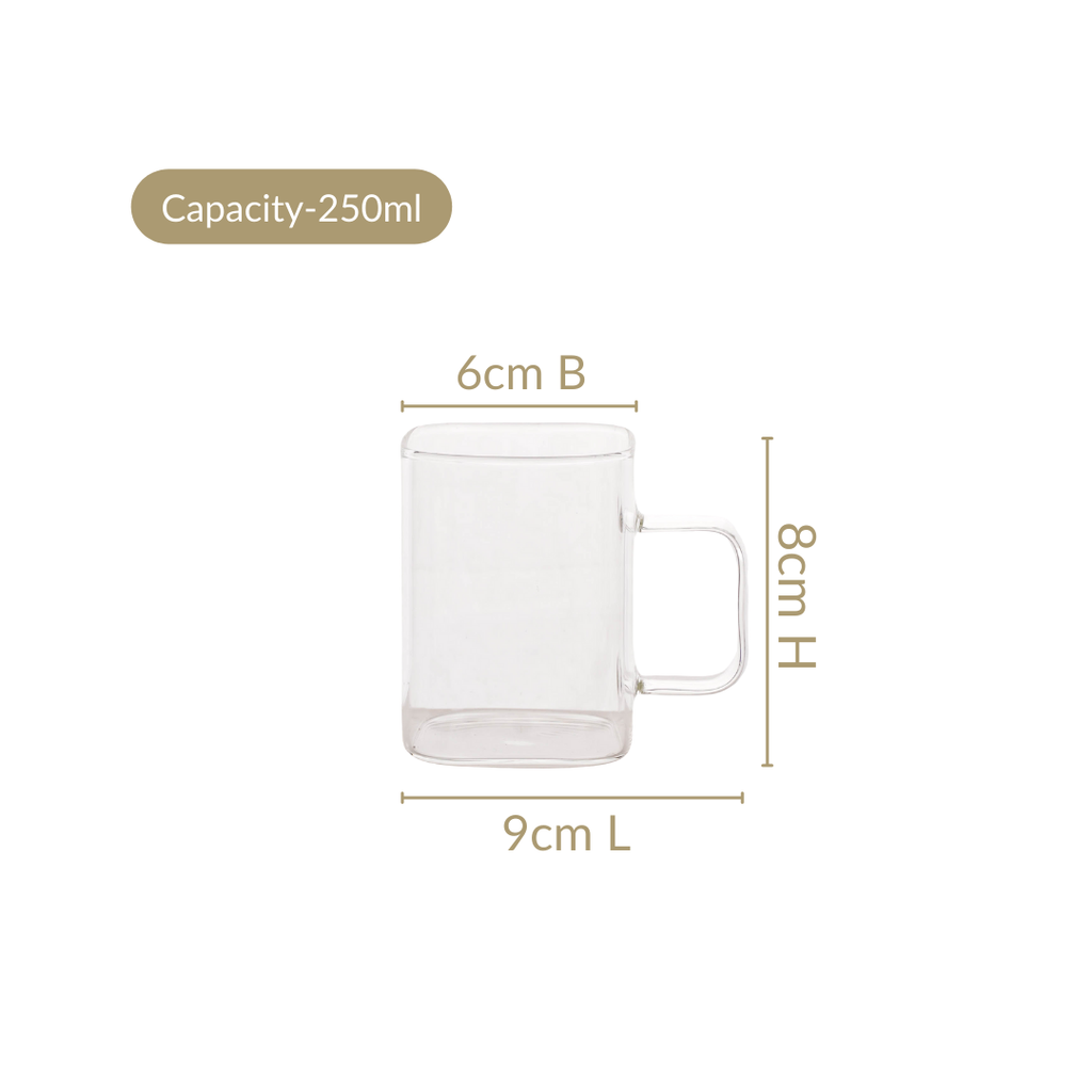 Minimalist Glass Cups Set Of 4 250ml