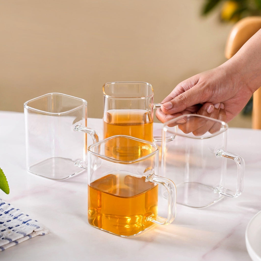 Minimalist Glass Cups Set Of 4 250ml