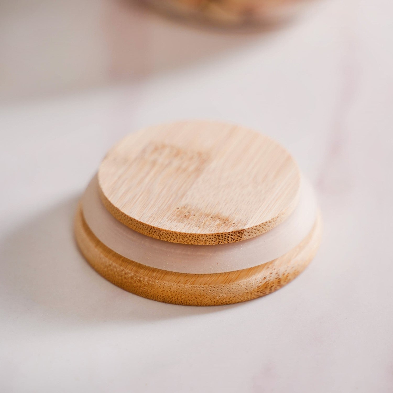 Minimalist Glass Jar With Bamboo Lid Set Of 2 400ml