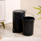 Clean Curve Metal Dustbin With Removable Bucket Black 7000ml