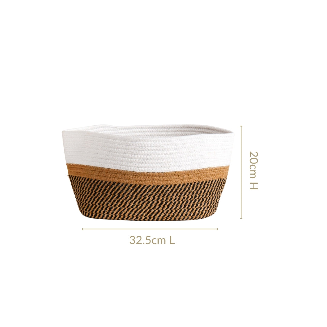 Minimalist Roped Cotton Storage Basket 20cm
