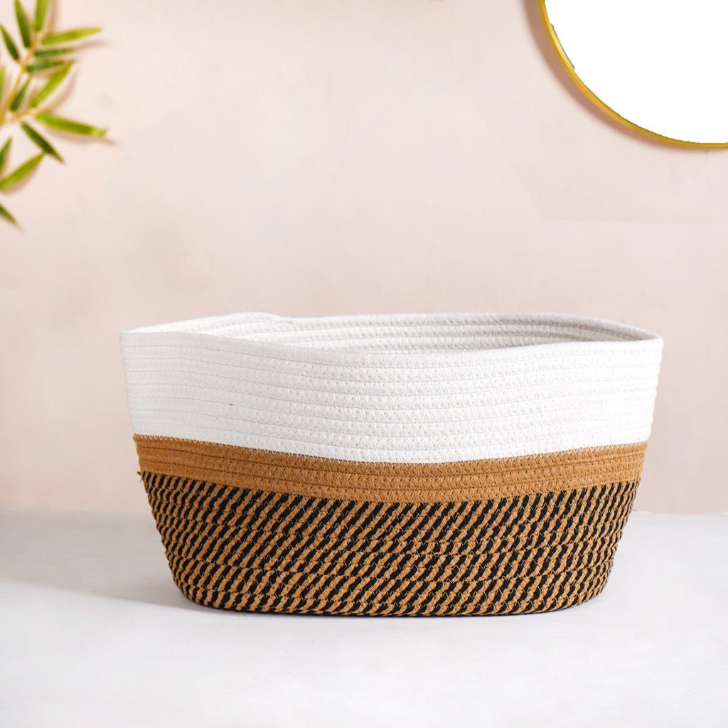 Minimalist Roped Cotton Storage Basket 20cm