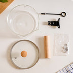 Minimalist Glass Saucepan With Wooden Handle And Lid 1800ml