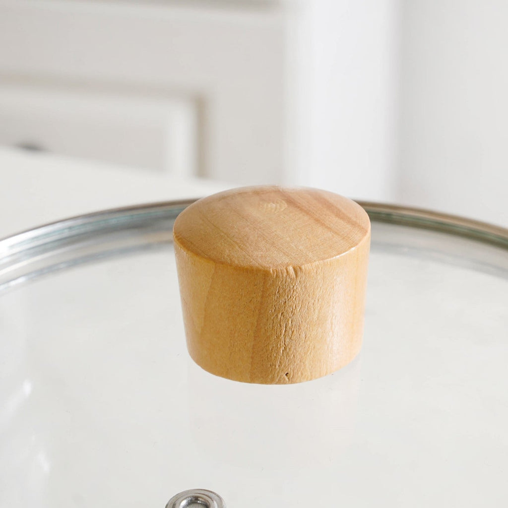 Minimalist Glass Saucepan With Wooden Handle And Lid 1800ml