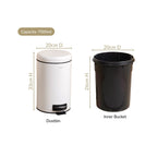 Clean Curve White Metal Dustbin With Removable Bucket 7000ml