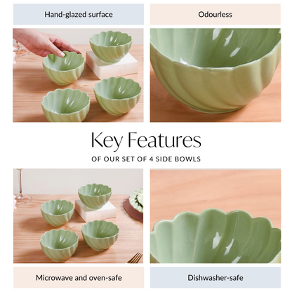Lao Luxury Ceramic Side Bowls Set Of 4 300ml