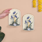 Mirrorwork Lippan Wall Tealight Holder Set Of 2 Royal Blue