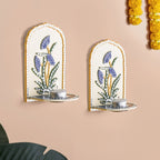 Mirrorwork Lippan Wall Tealight Holder Set Of 2 Royal Blue