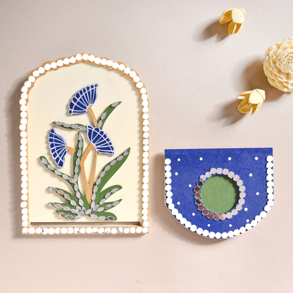 Mirrorwork Lippan Wall Tealight Holder Set Of 2 Royal Blue