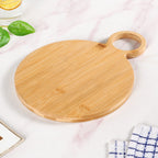 Mod Round Bamboo Serving Platter With Handle 12 Inch