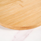 Mod Round Bamboo Serving Platter With Handle 12 Inch
