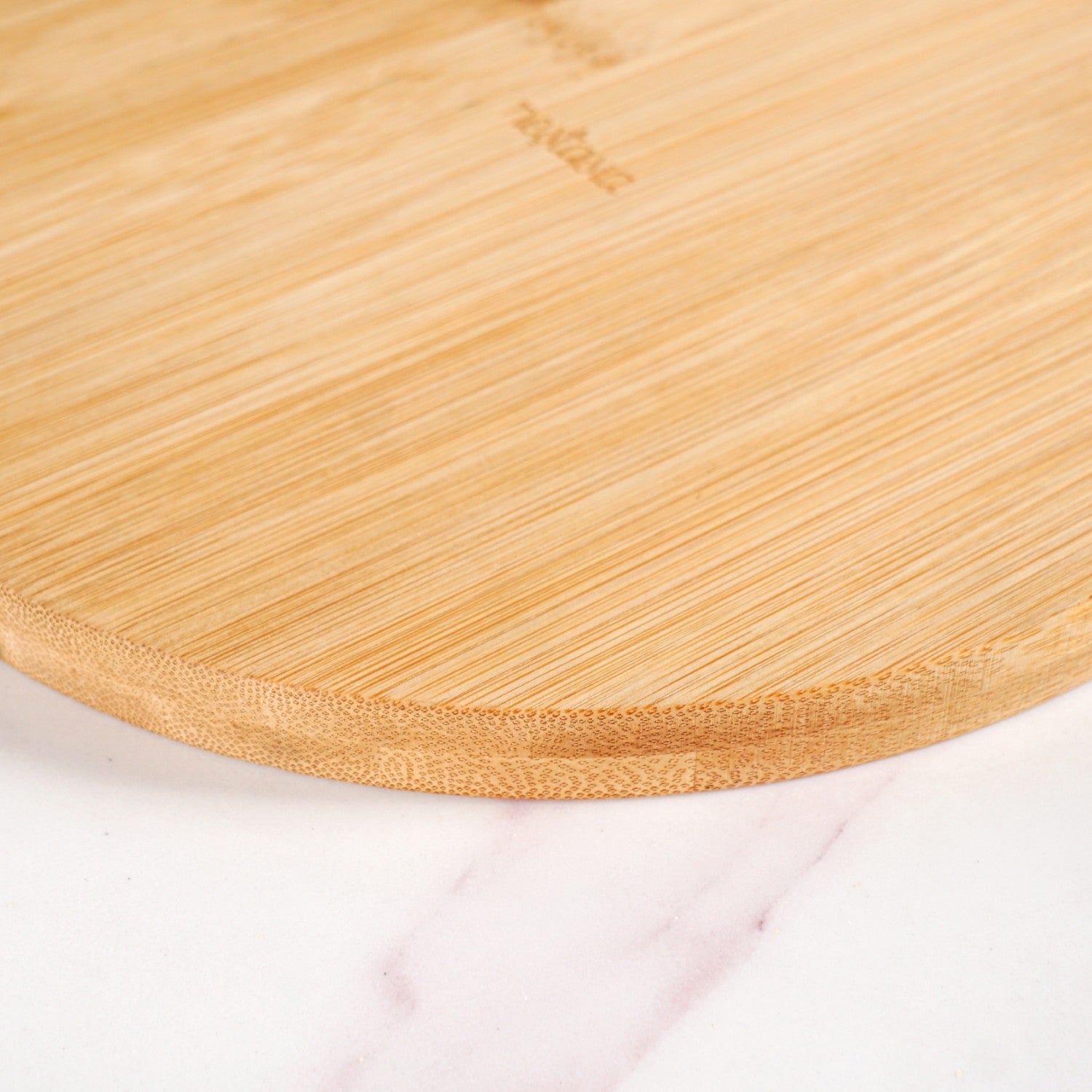 Mod Round Bamboo Serving Platter With Handle 12 Inch