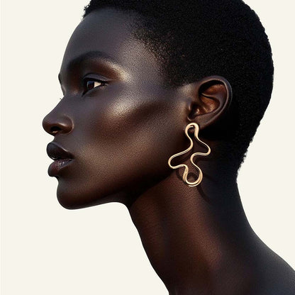 Minimalist Irregular Hollow Drop Earrings