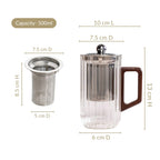 Modern Fluted Glass 2 In 1 Infuser Mug 500ml