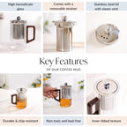 Modern Fluted Glass 2 In 1 Infuser Mug 500ml