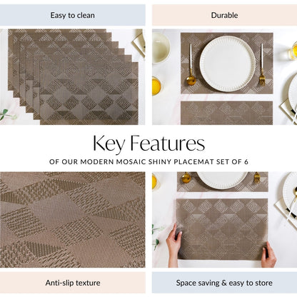 Modern Mosaic Shiny Placemat Set Of 6