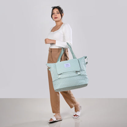 Montara Expandable Foldable Luxe Travel Bag Mint