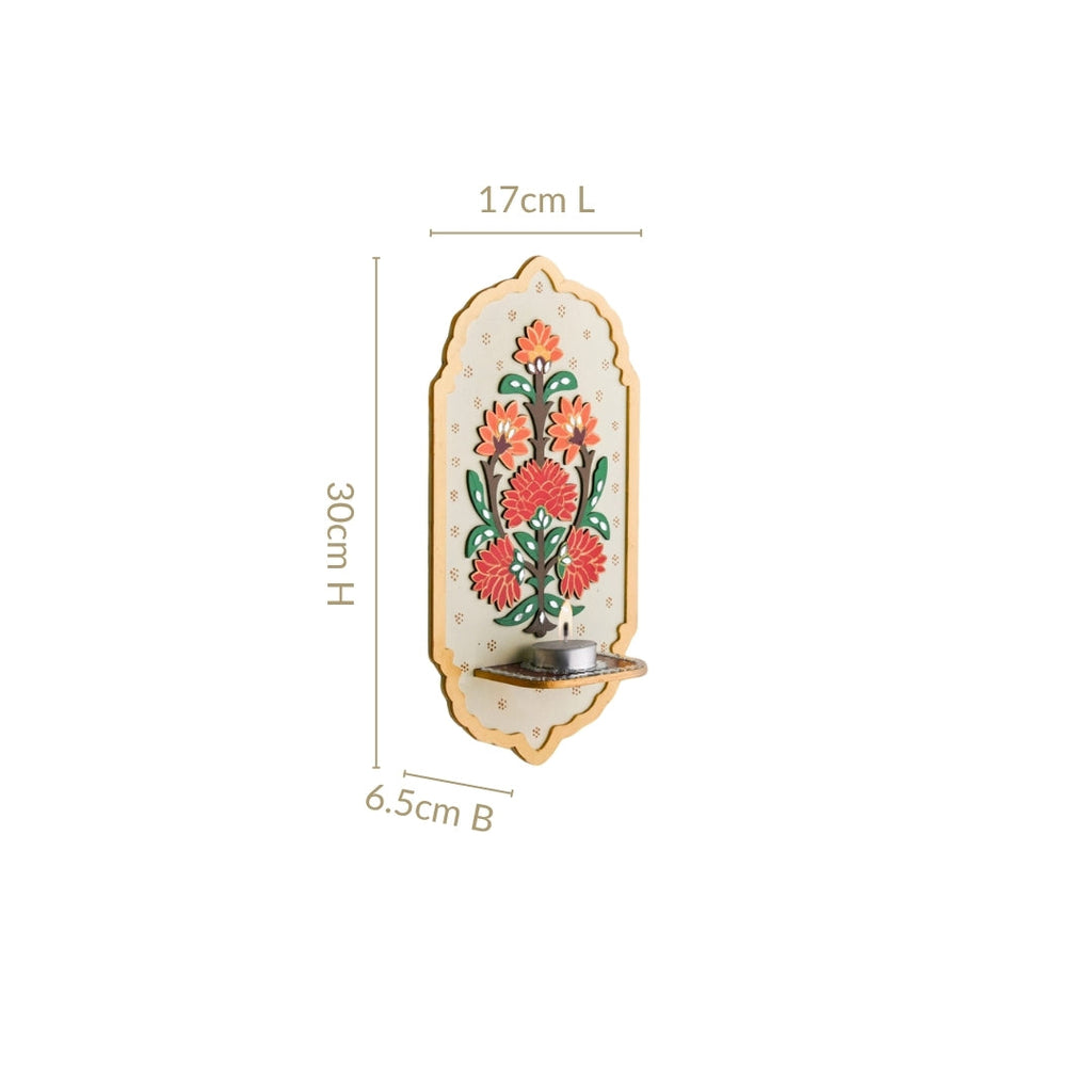 Motif Jharokha Tealight Candle Holder Lippan Wall Art Set Of 2
