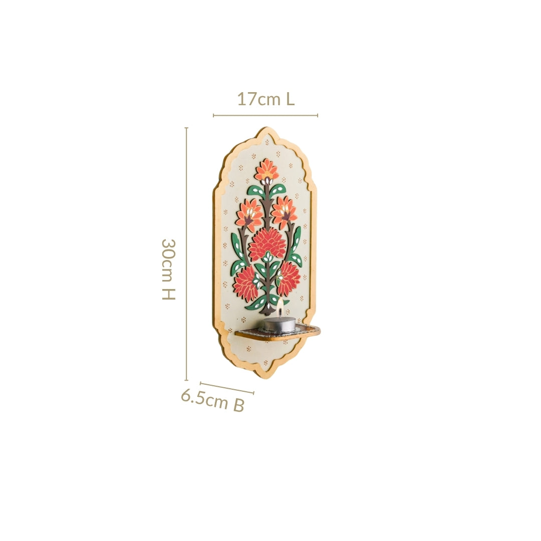 Motif Jharokha Tealight Candle Holder Lippan Wall Art Set Of 2