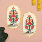Motif Jharokha Tealight Candle Holder Lippan Wall Art Set Of 2