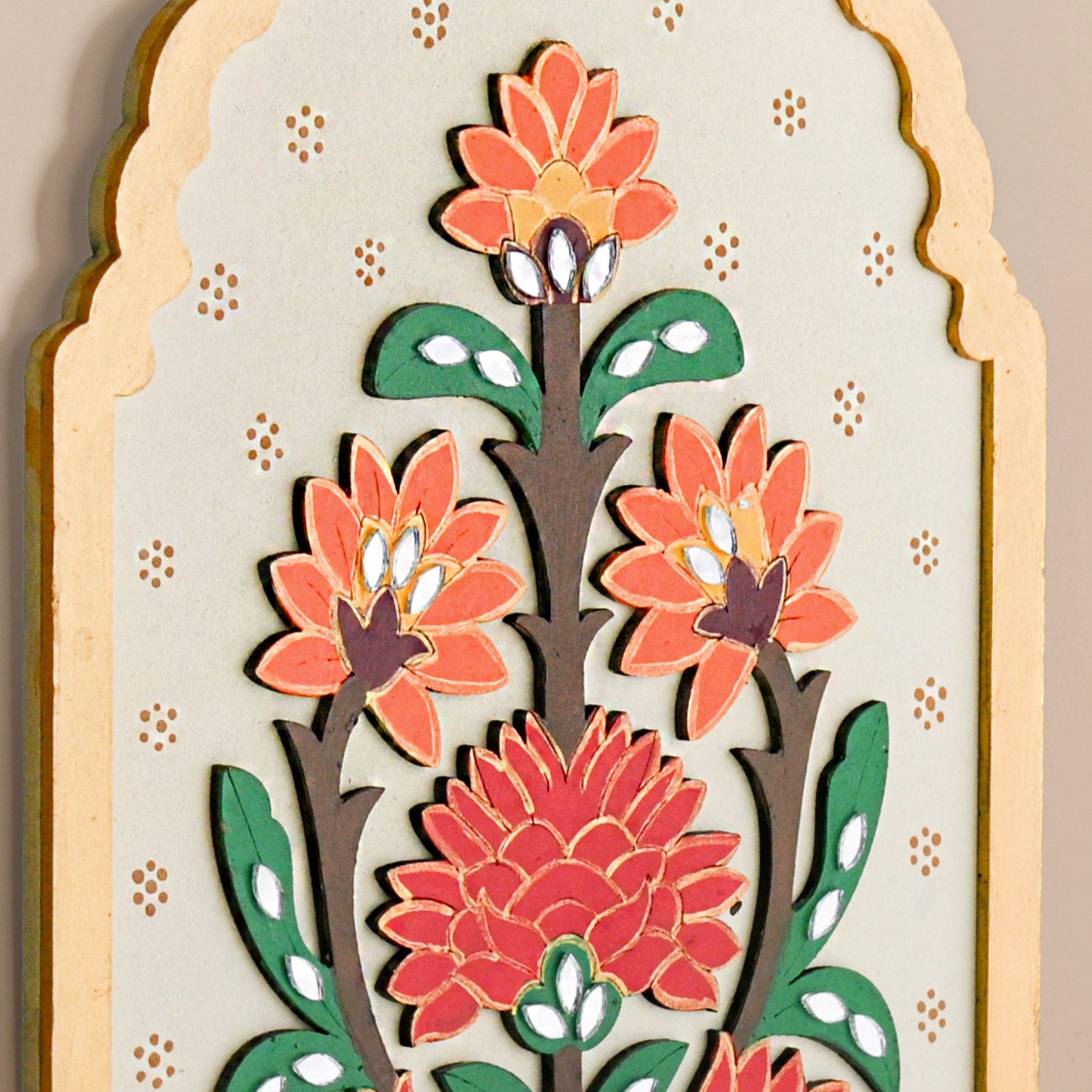 Motif Jharokha Tealight Candle Holder Lippan Wall Art Set Of 2