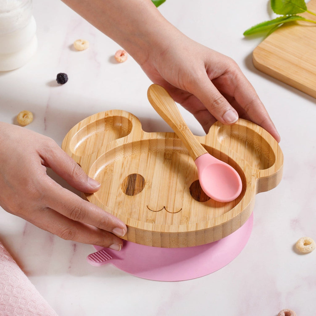 Mouse Toddler Plate With Suction Base And Matching Spoon