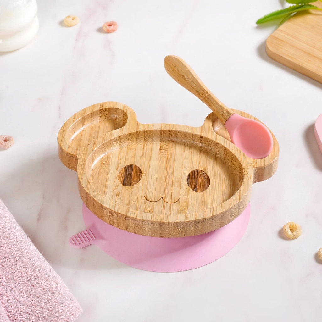 Mouse Toddler Plate With Suction Base And Matching Spoon