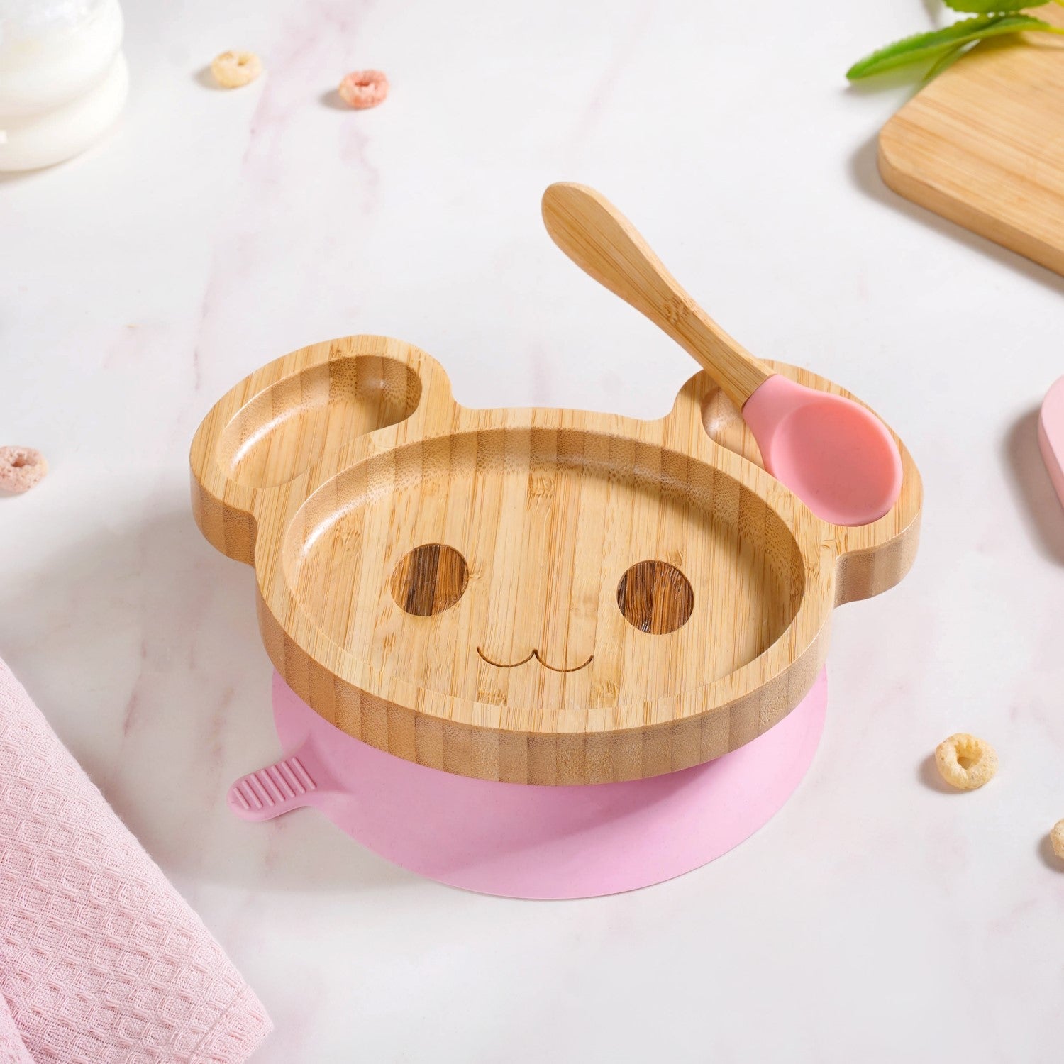 Mouse Toddler Plate With Suction Base And Matching Spoon