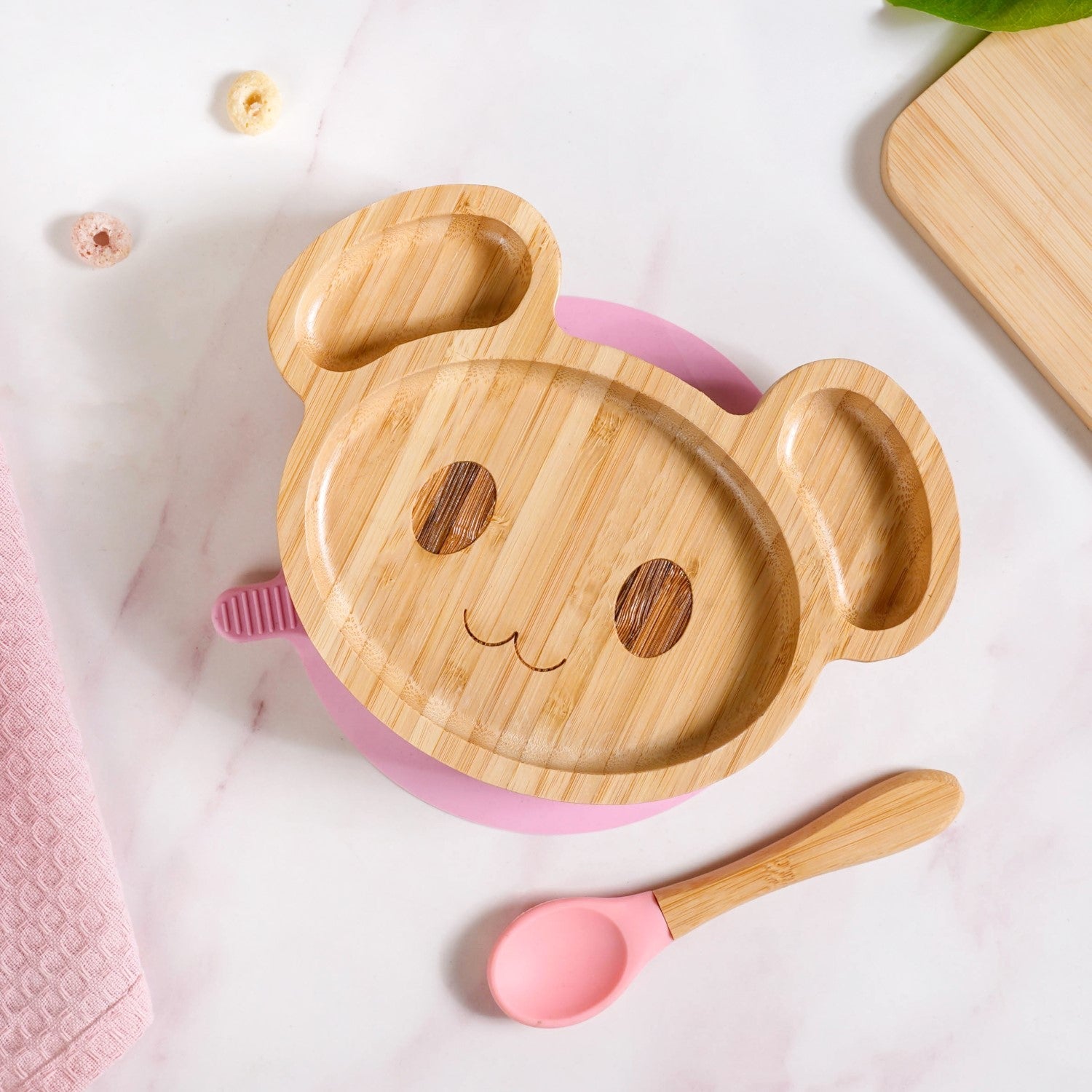 Mouse Toddler Plate With Suction Base And Matching Spoon