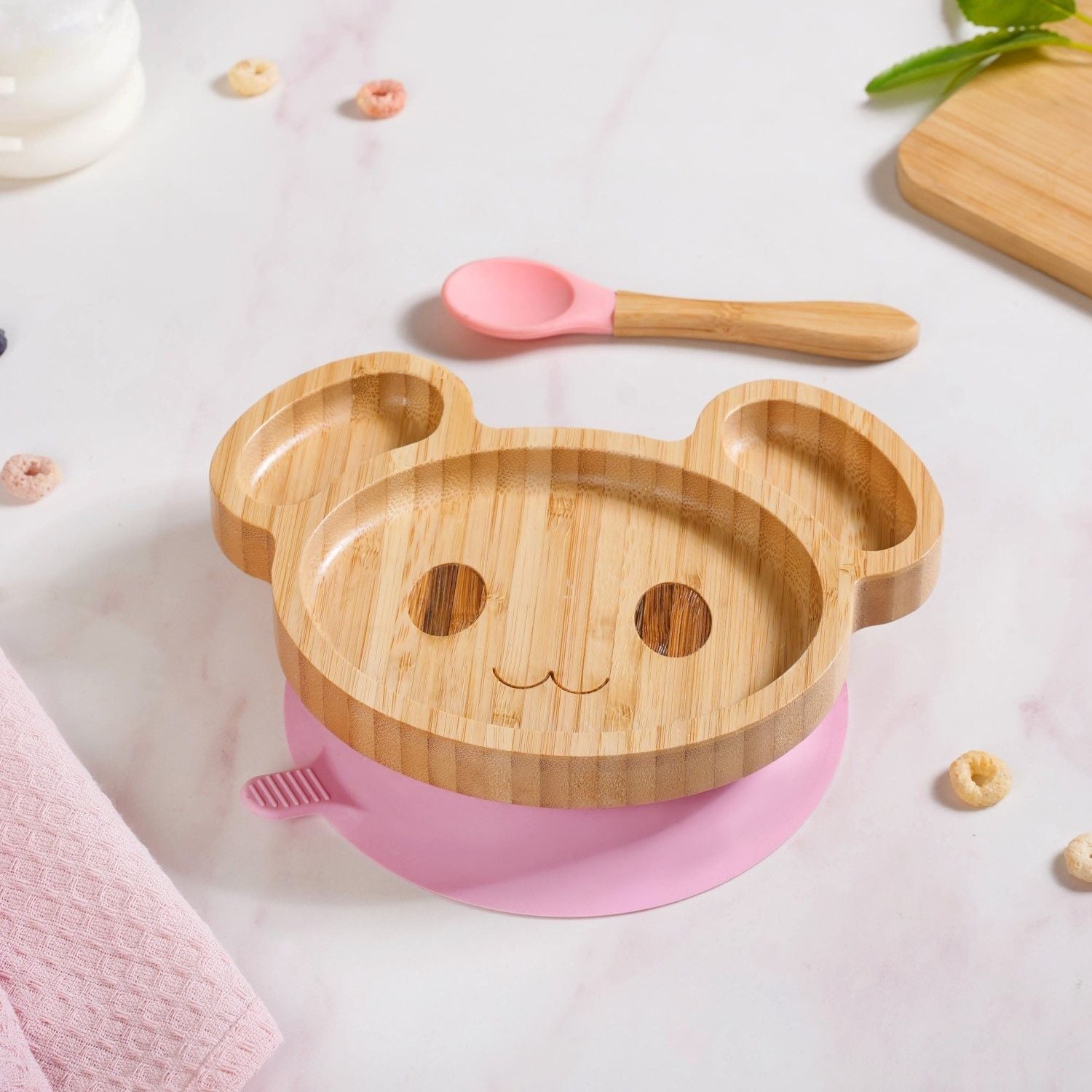 Mouse Toddler Plate With Suction Base And Matching Spoon